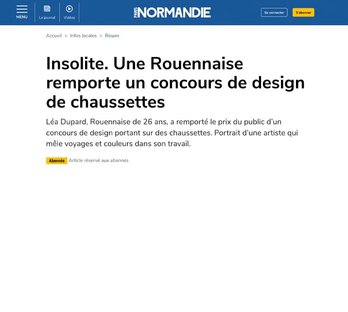 article presse publié dans paris normandie concours textile addict 2025