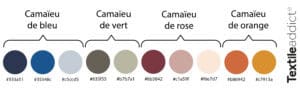 camaïeu de couleurs dans la gamme couleurs du concours textile addict 2026