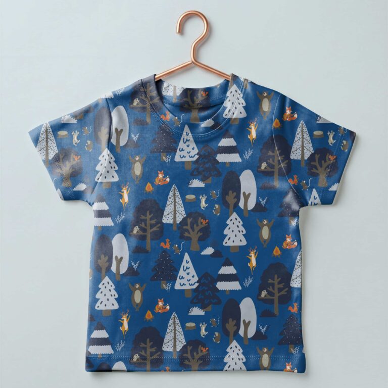 tshirt enfant imprimé avec le tissu lauréat du concours textileaddict 2026 prix du public