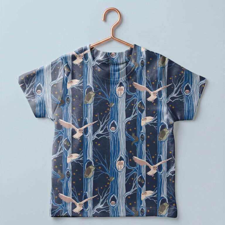 tshirt enfant imprimé avec le tissu lauréat du concours textileaddict 2026 prix du public