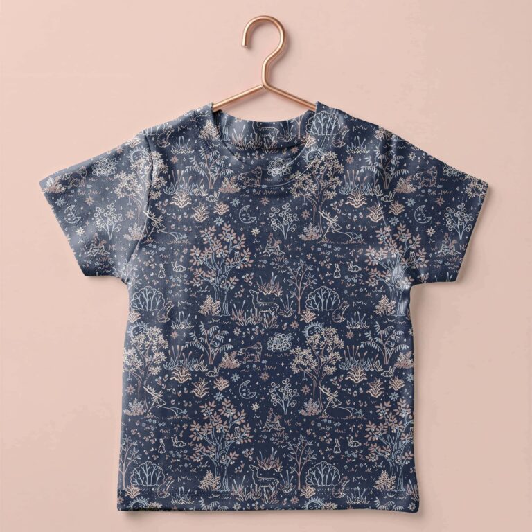 tshirt enfant imprimé avec le tissu lauréat du concours textileaddict 2026 prix du jury