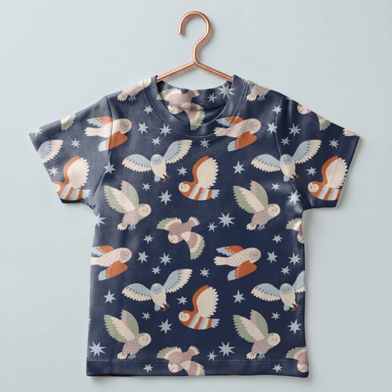 tshirt enfant imprimé avec le tissu lauréat du concours textileaddict 2026 prix de l'étudiant