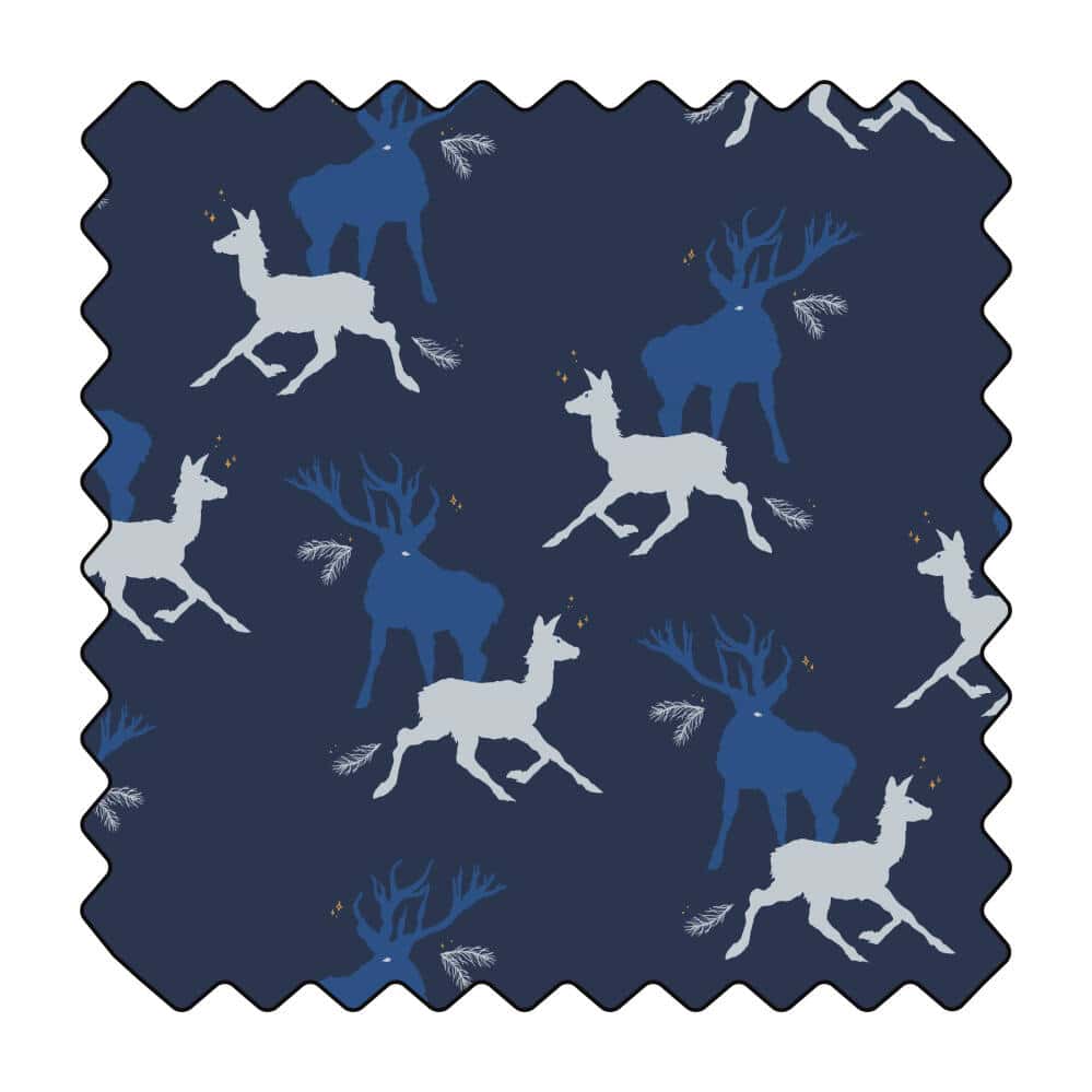 Cervidés dans la fraîcheur d’un soir d’hiver