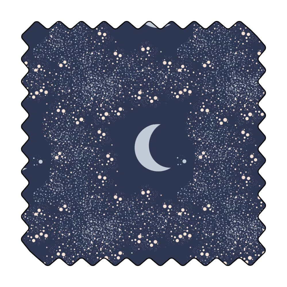 Lune et lucioles au crepuscule