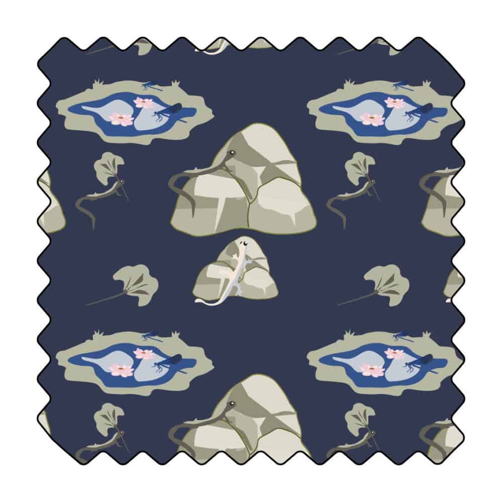 Motif lézards au crépuscule